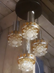 [3-00050] Massive Cascade lamp Space Age, Mid-Century met 4 kelken